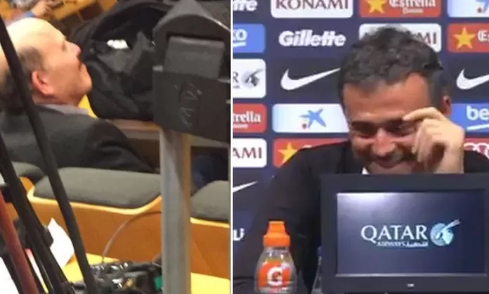 Luis Enrique No Aguant Risa Al Ver A Periodista Dormido En Conferencia