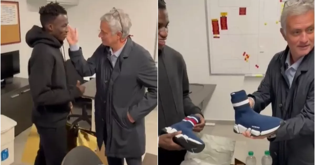 Mourinho cumple promesa a Afena Gyan: Le regaló zapatillas de 800 euros tras anotar