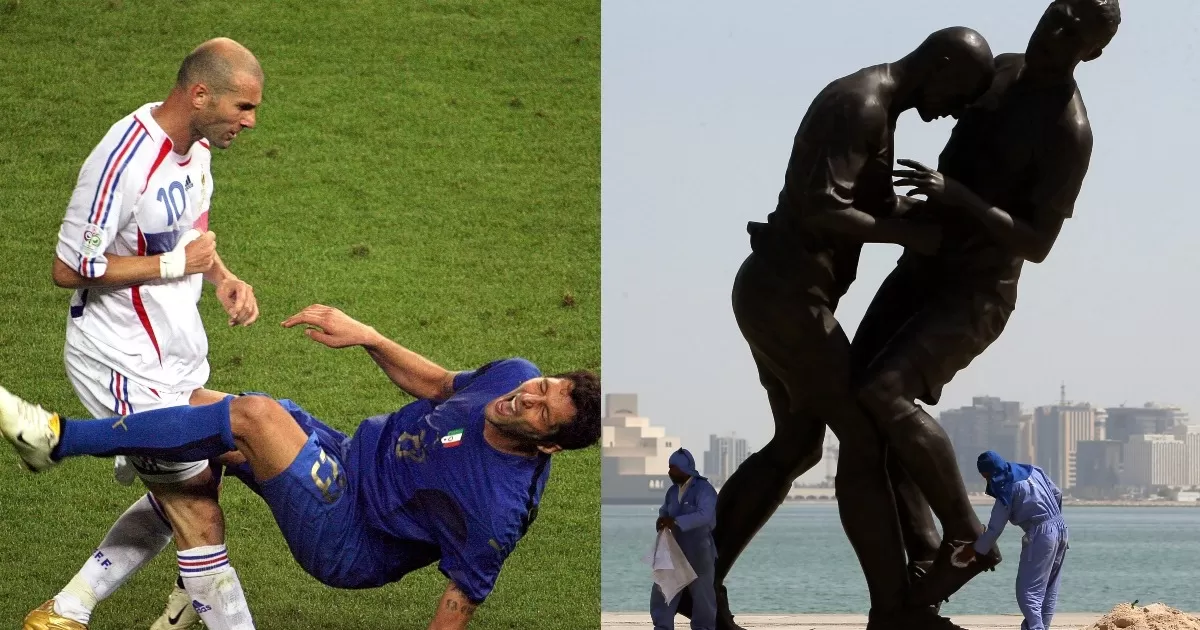 Qatar: Estatua del cabezazo de Zidane a Materazzi desata la polémica en la sede del Mundial