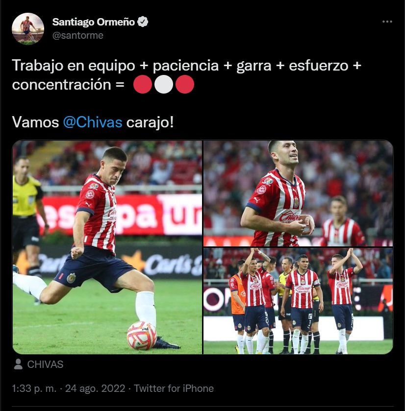 Santiago Ormeño y su reflexivo mensaje tras anotar su primer gol con