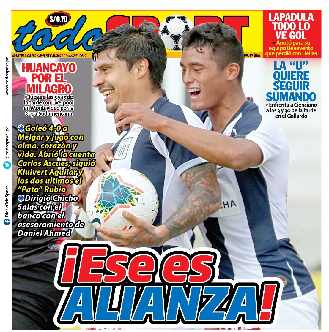 Alianza Lima Acapar Portadas En Diarios Tras Volver Al Triunfo En La