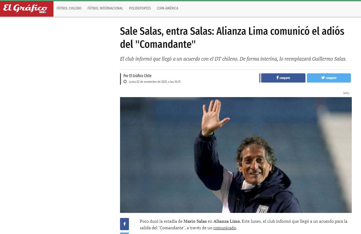 Alianza Lima Mario Salas dejó cuadro íntimo y así informó la prensa