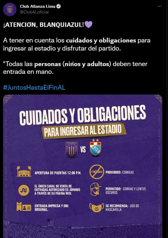 Alianza Lima El Mensaje De Los Ntimos A Sus Hinchas Que Ir N A Matute