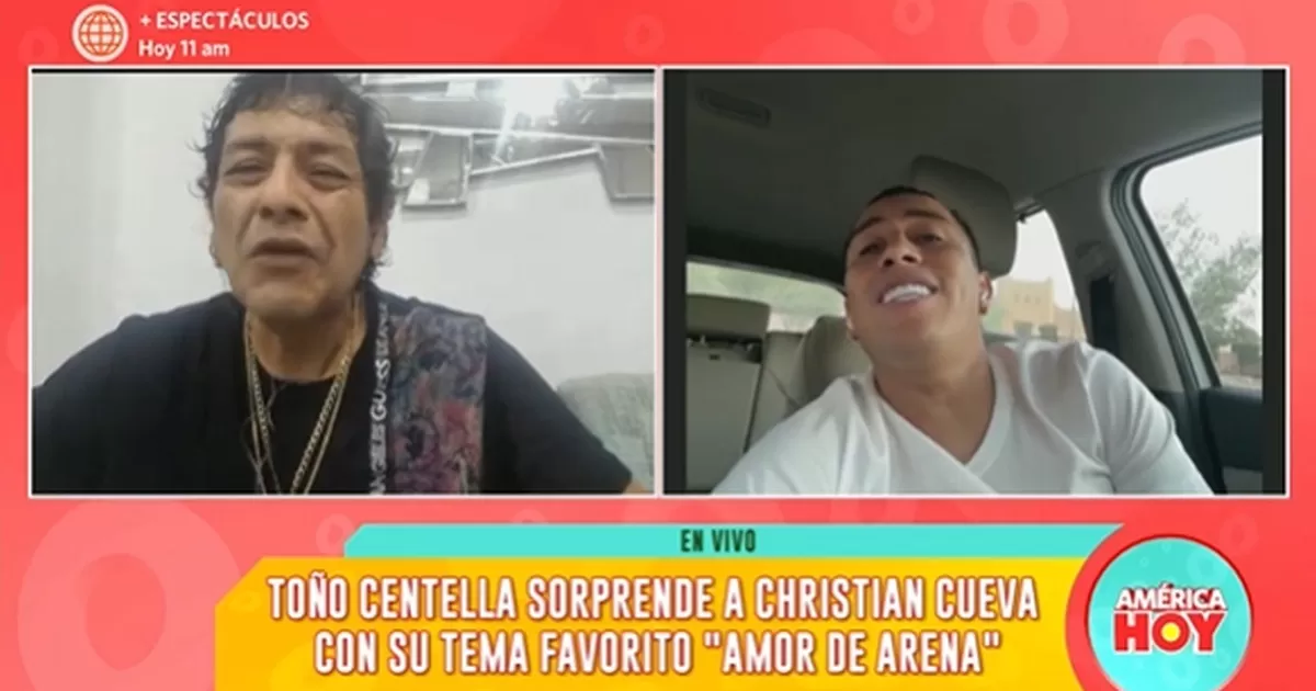 Christian Cueva fue sorprendido en vivo por Toño Centella y cantan juntos