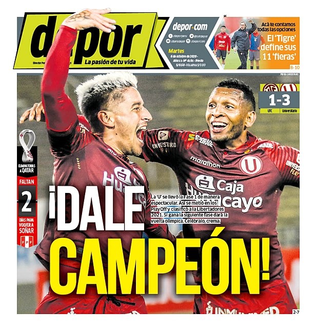 Universitario ganó el Torneo Apertura 2020 y generó estas portadas en