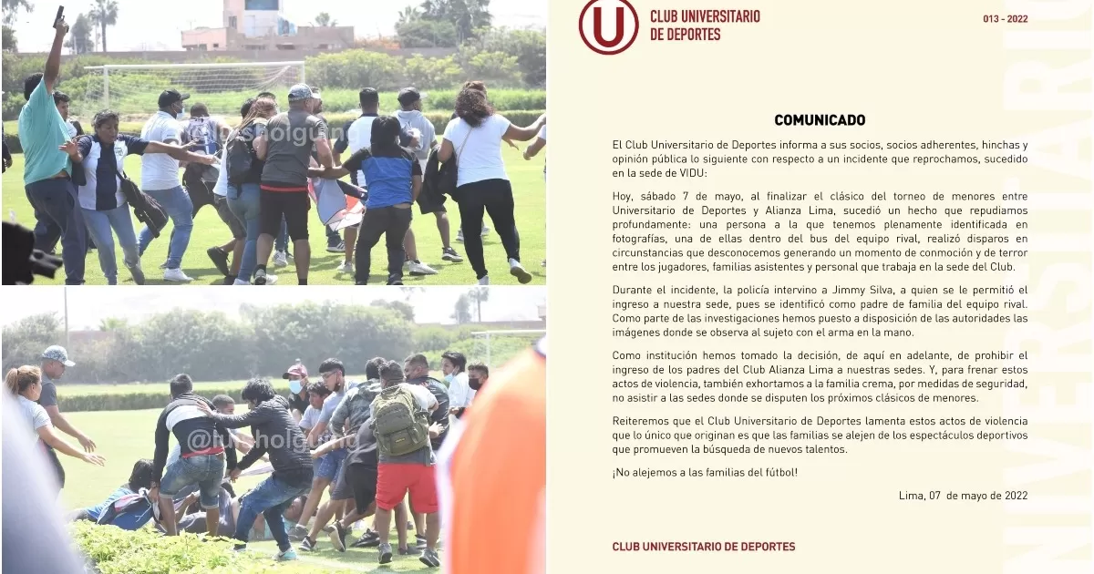 Universitario commented on shooting incident at Campo Mar.