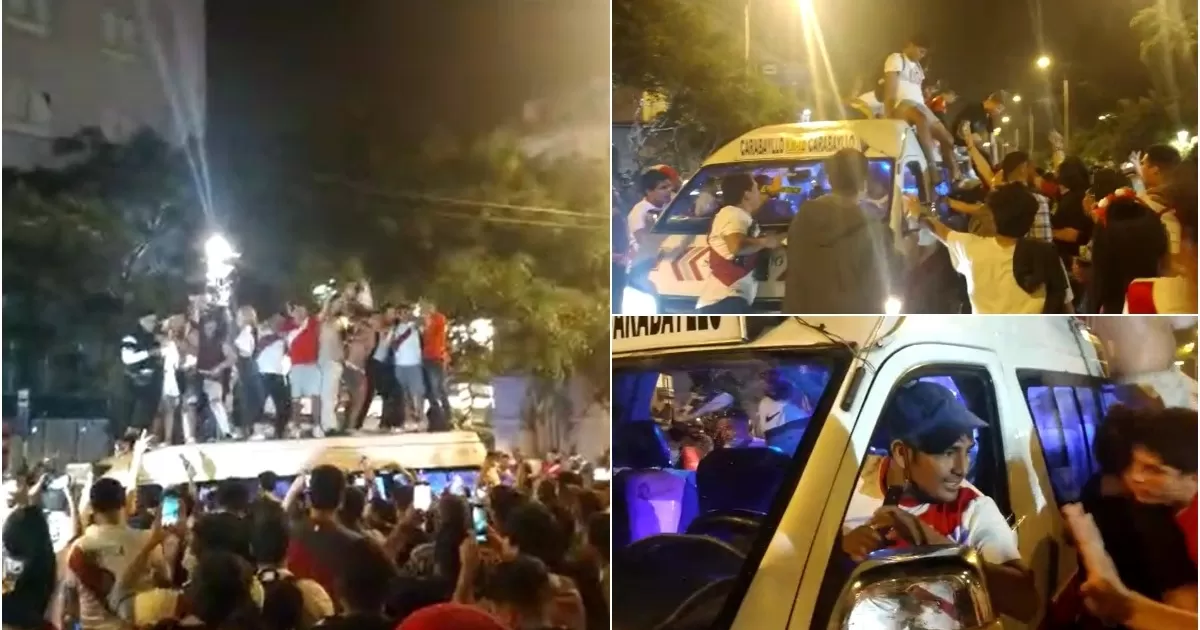 Miraflores: Hinchas se subieron a una combi en festejos del pase al repechaje