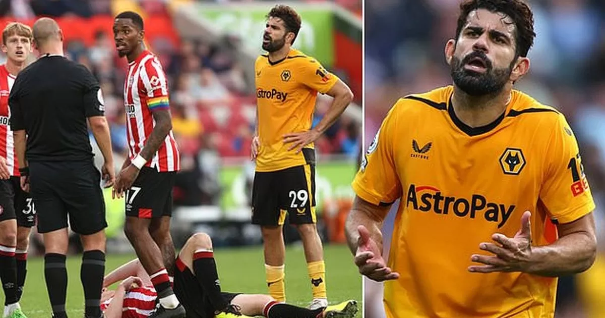 Diego Costa agredió a rival del Brentford: Le pegó un cabezazo y fue expulsado