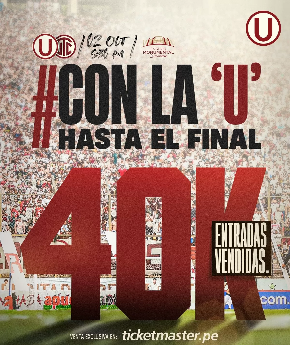 Más de 40 mil hinchas asistirán al Estadio Monumental. | Foto: Universitario