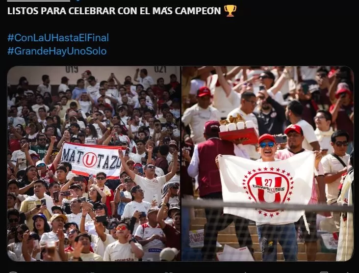 Hinchas de Universitario de Deportes en el Monumental. | Foto: Universitario.