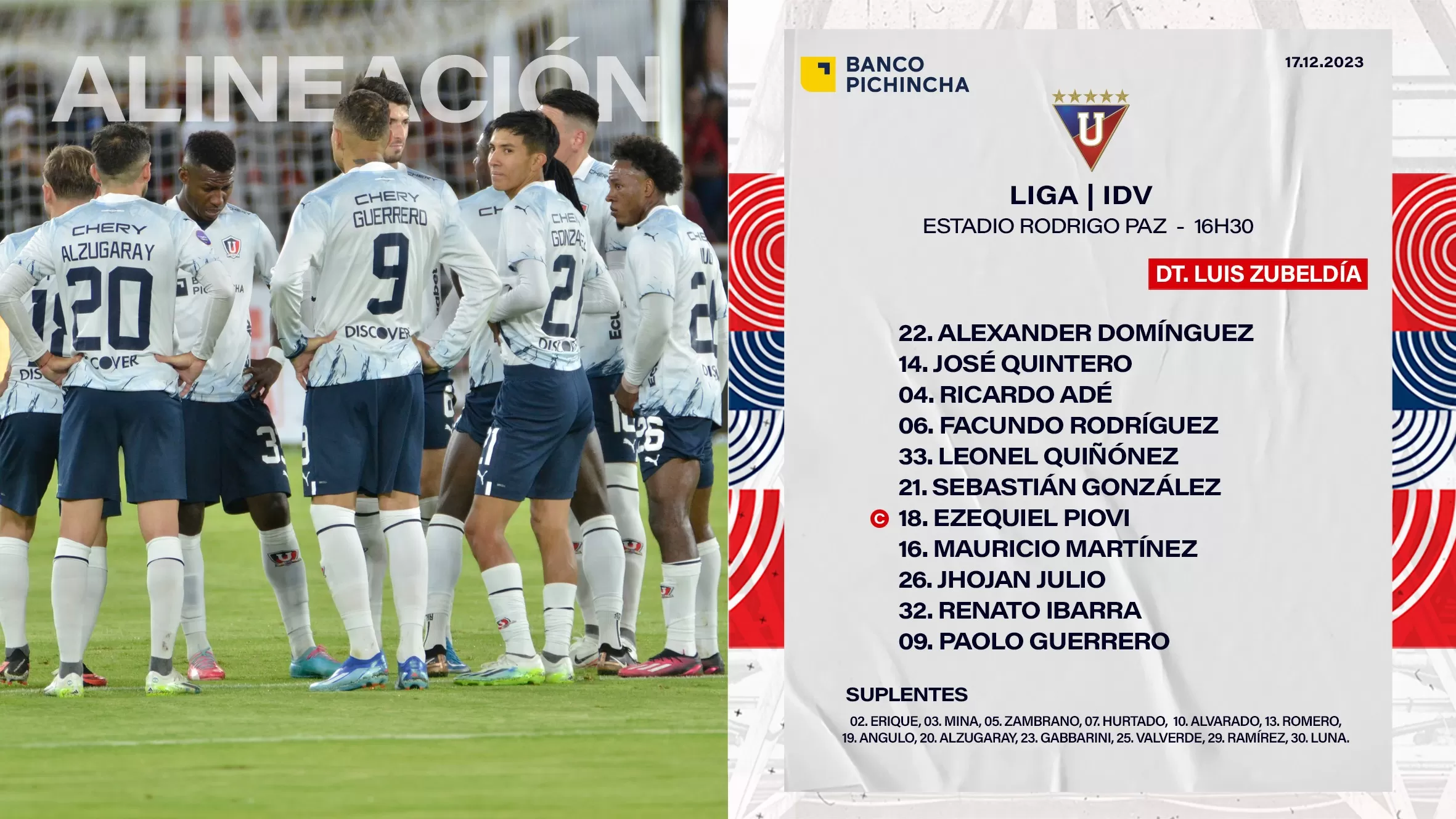 Paolo Guerrero titular en LDU vs. IDV. | Foto: LDU