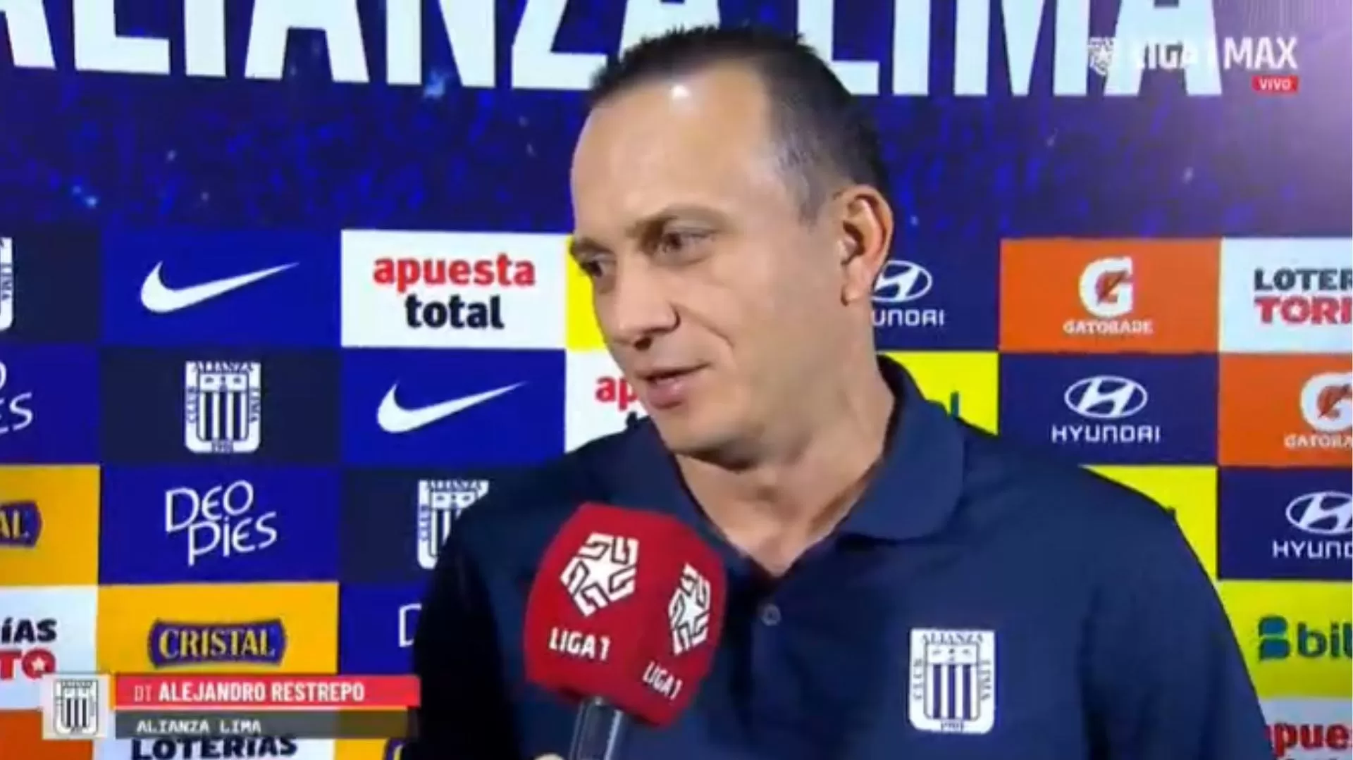 Director técnico de Alianza Lima, Alejandro Restrepo / Foto: Liga 1 MAX