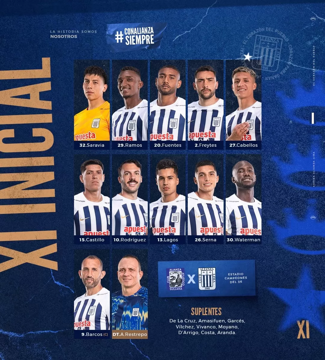 Once oficial de Alianza Lima. | Foto: Alianza Lima.