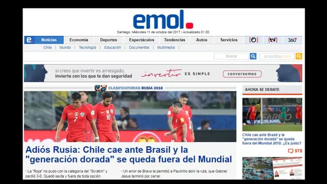 Las portadas de la derrota chilena.-foto-4