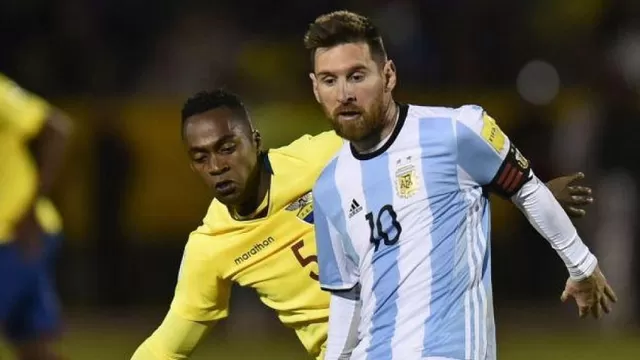 Lionel Messi ante Ecuador. Foto: AFP