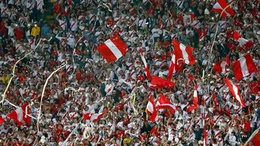 La hinchada peruana la noche del martes.