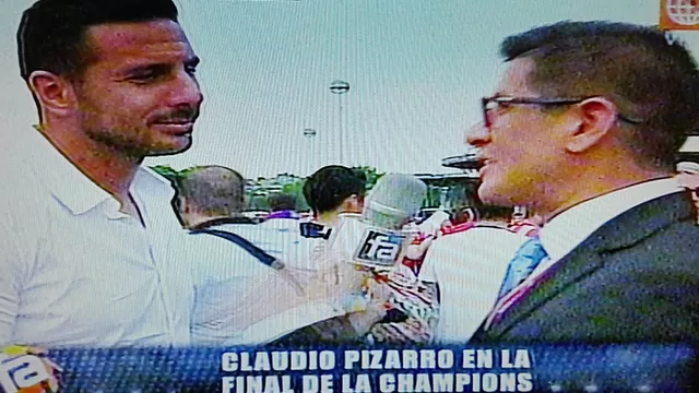 Claudio Pizarro estuvo en el San Siro para la final de la Champions League
