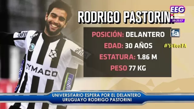 Universitario espera por el delantero uruguayo Rodrigo Pastorini
