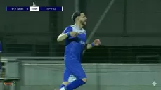 Adrián Ugarriza volvió a figurar tras convertir en el empate del Kiryat Shmona vs Maccabi Bnei Raina / Foto: Captura / Video: Canal N