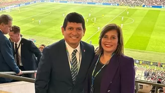 Agustín Lozano, presidente de la Federación Peruana de Futbol, estuvo presente en Wembley. |  