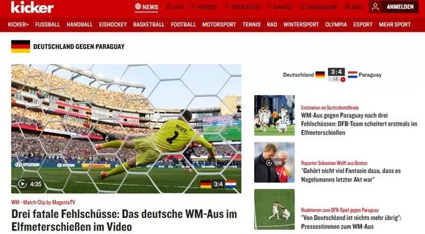 La opinión de Kicker sobre la eliminación de Alemania. 