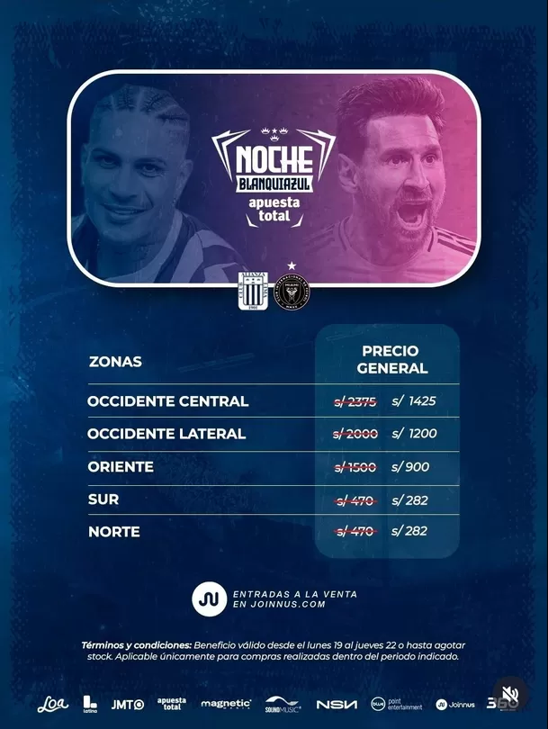 Alianza Lima hizo descuento en las entradas para amistoso ante Inter Miami / X