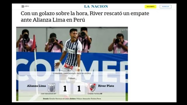 Las portadas del empate 1-1 entre Alianza Lima y River Plate.-foto-4