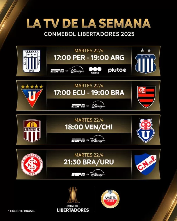 Canal para ver Alianza Lima vs Talleres de Córdoba por Copa Libertadores / Foto: Copa Libertadores Canal para ver Alianza Lima vs Talleres de Córdoba por Copa Libertadores / Foto: Copa Libertadores
