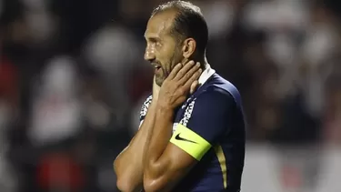 Hernán Barcos brindó un mensaje que anima al hincha blanquiazul tras derrota en Libertadores. | Foto: AFP