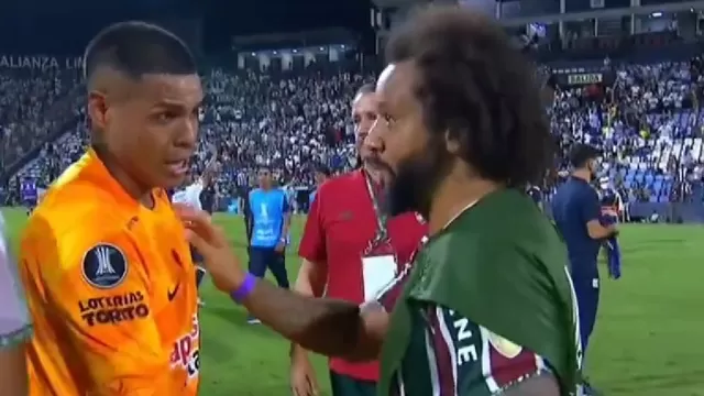 Ángelo Campos, arquero de Alianza Lima, y Marcelo, defensa del Fluminense. | Video: ESPN.