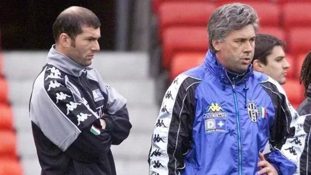 Zidane y Ancelotti en 1999. | Foto: Juventus