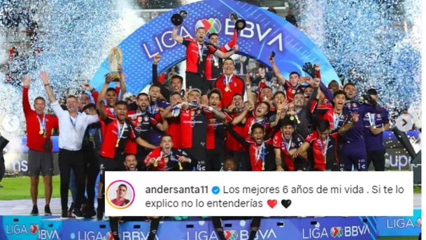 Publicación de Anderson Santamaría en sus redes sociales / Foto: Instagram