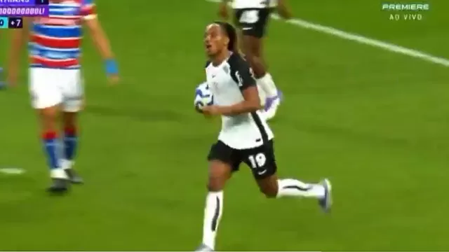 André Carrillo anotó su primer gol en el Brasileirao con camiseta de Corinthians / Captura / PREMIERE