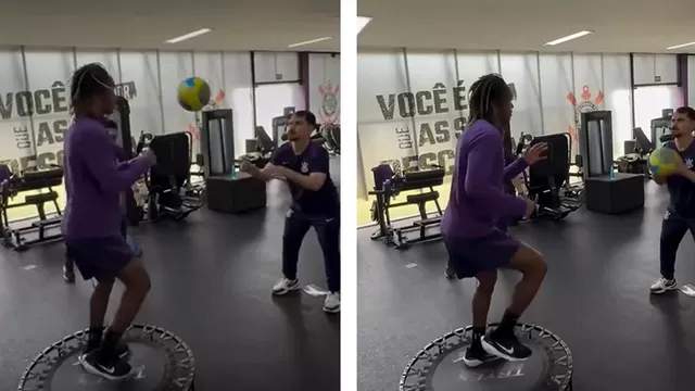 André Carrillo fue captado realizando trabajos con balón en su etapa de recuperación al tobillo / Captura / Rodrigo Garro