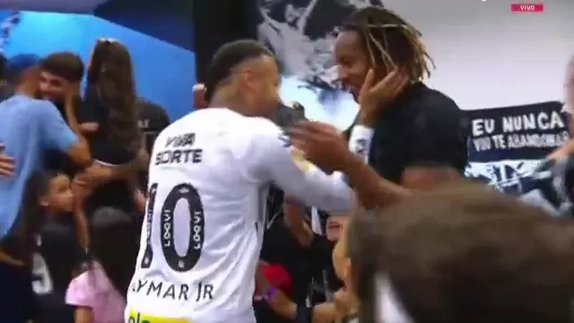 André Carrillo y Neymar se dieron un tremendo saludo en el Corinthians vs Santos / L1 MAX