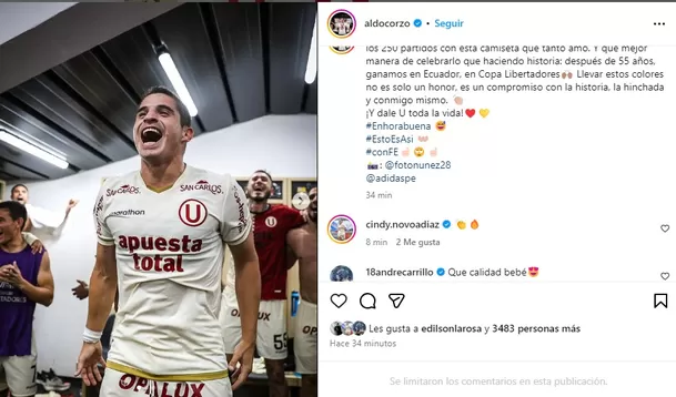 André Carrillo le dejó un mensaje a Aldo Corzo tras victoria de la 'U' / X André Carrillo le dejó un mensaje a Aldo Corzo tras victoria de la 'U' / X