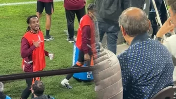 Carrillo se reencontró con Ramón Díaz en partido de Corinthians