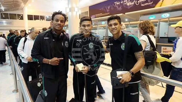 Carrillo junto a Teo Gutiérrez y Freddy Montero. (Facebook Sporting Club)