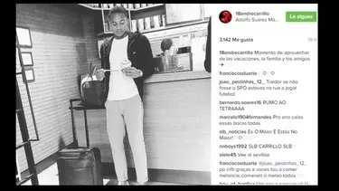 André Carrillo y una imagen que molestó a hinchas del Sporting de Lisboa