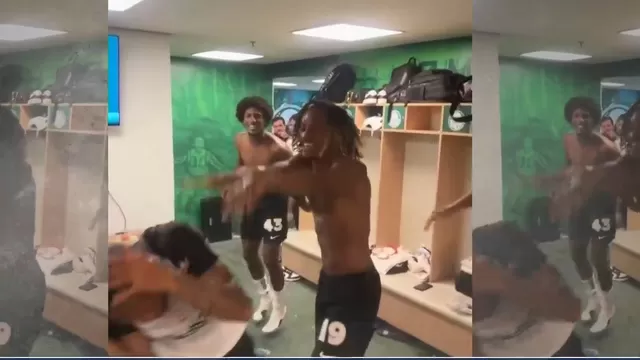 André Carrillo y su celebración tras la clasificación de Corinthians / Canal N