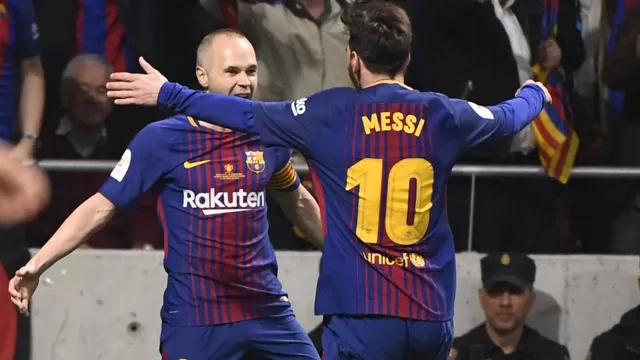 Andrés Iniesta y Lionel Messi jugaron en el Barcelona. | Foto: AFP