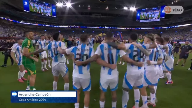 Celebración de Argentina tras ganar la final de la Copa América 2024 / Captura / América TV