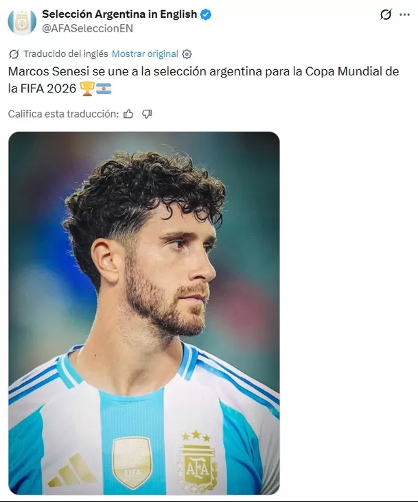Marcos Senesi fue convocado de emergencia por la Selección Argentina / Fuente: X Selección Argentina Marcos Senesi fue convocado de emergencia por la Selección Argentina / Fuente: X Selección Argentina