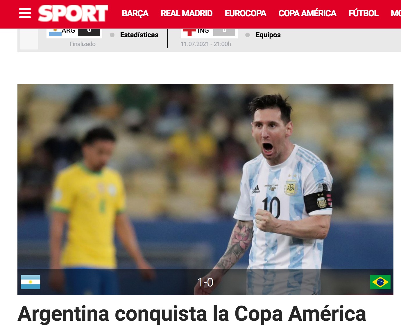 Argentina ganó la Copa América 2021 y provocó estas portadas en el mundo.