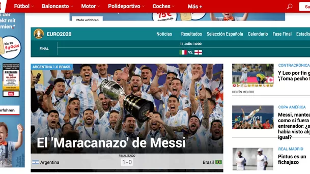 Argentina ganó la Copa América 2021 y provocó estas portadas en el mundo.