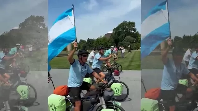 Los hinchas argentinos que viajaron 10 meses en bicicleta para ver a la Argentina en la Copa del Mundo. | Video: América Deportes