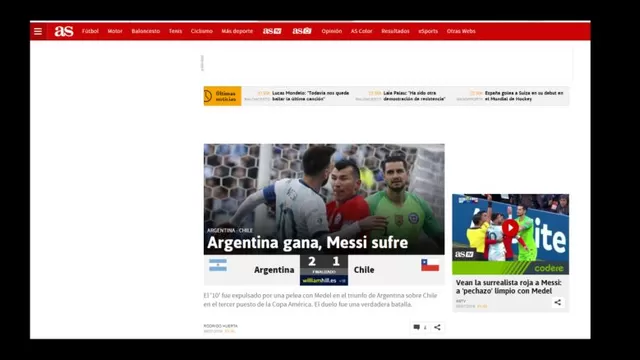 Las portadas del triunfo de Argentina sobre Chile.-foto-6