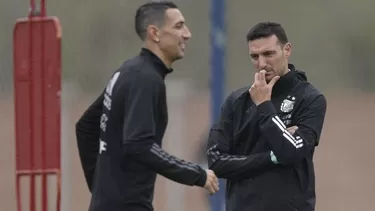 Scaloni habló sobre el estado de Di María. | Foto: AFP/Video: TNT Sports (Latina)