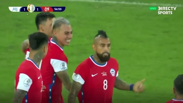 Argentina vs. Chile: Vargas puso el 1-1, luego que Vidal fallara un penal