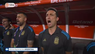 Argentina vs. Colombia: Albicelestes a flor de piel entonan su himno previo a la final